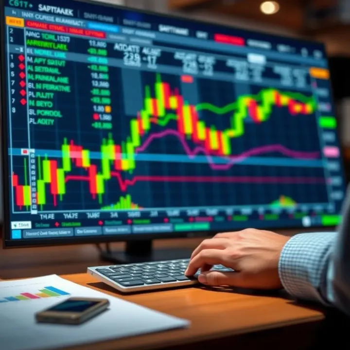 Visual representation of advanced trading strategies and risk management tools