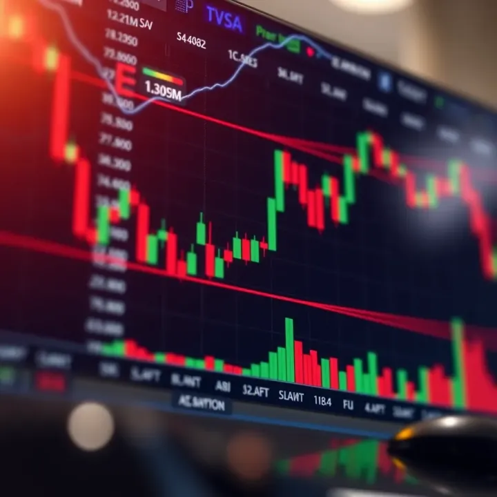 Technical Tools Enhancing Binary Options Chart Interpretation Technical indicators and tools overlaid on a price chart for trading decisions