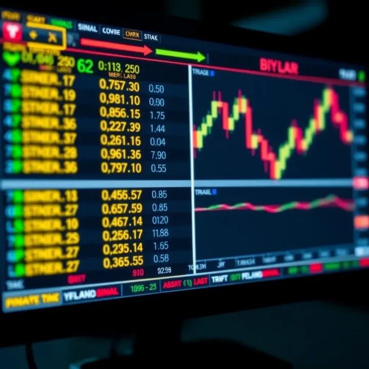 Comparison of automatic versus manual binary options signals on a digital screen