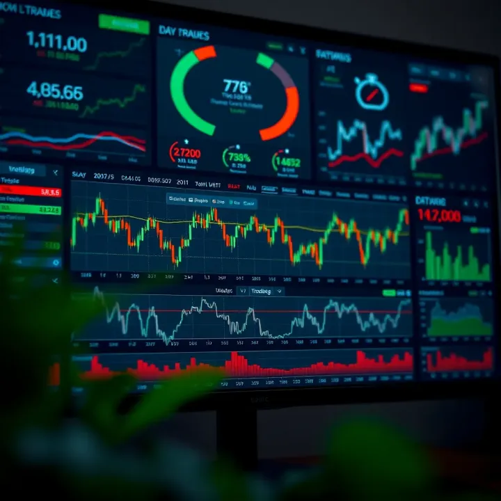 Dashboard showing various charts and trading indicators for day trading platforms in Brazil