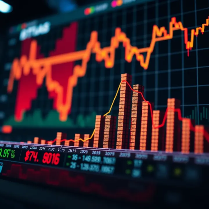 Fluctuations in Asset Prices in Binary Options Trading Graph showing the rise and fall of financial asset prices symbolizing binary options trading.