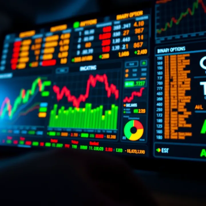 Dashboard displaying different types of binary options indicators and analytics tools for effective decision making