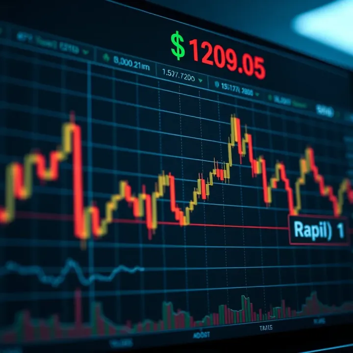 Graph showing rapid financial asset price changes for short-term trading
