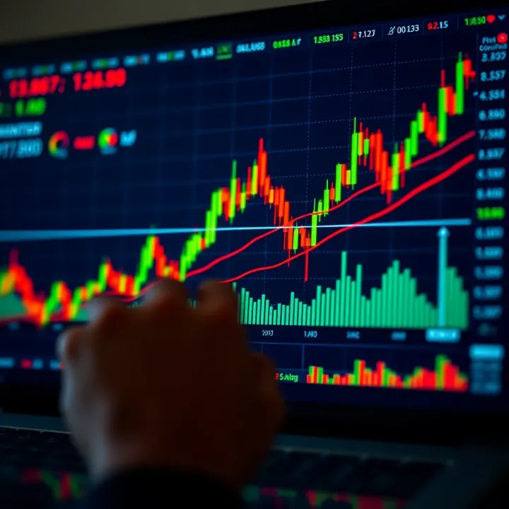 Financial chart analysis showing risk management strategies for binary options