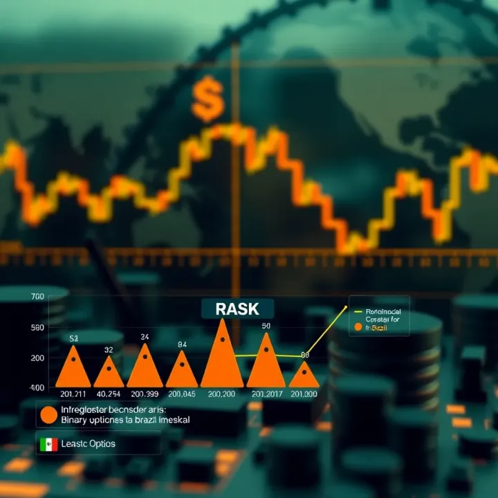 Graphic depicting potential risks and regulatory frameworks associated with binary options in Brazil