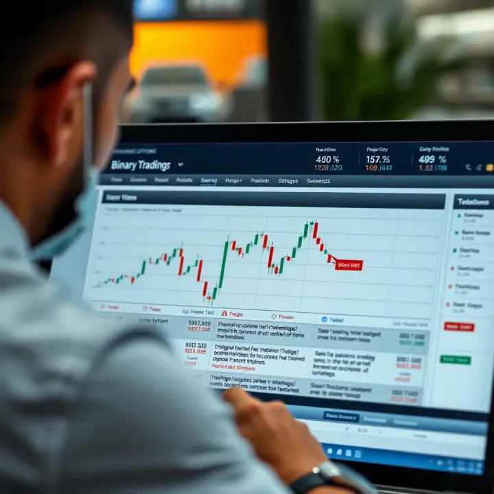 Chart illustrating basic binary options trading strategies with highlighted risk management techniques