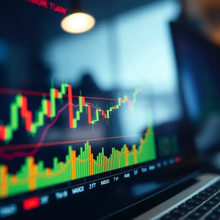 Chart displaying binary options price movement with highlighted support and resistance levels