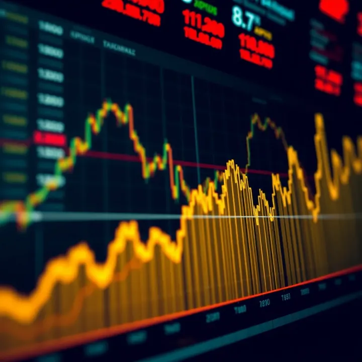 Graph illustrating the rise and fall of binary options trading values