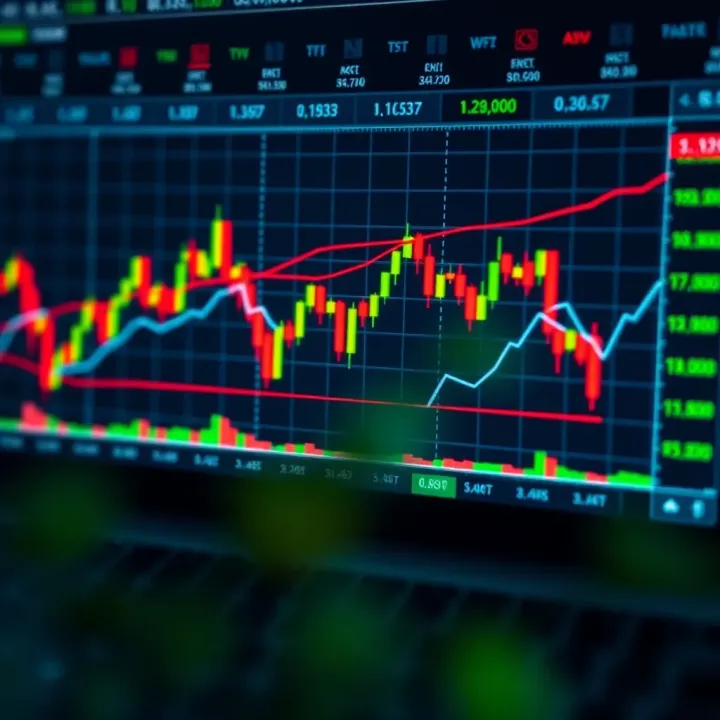 Binary options trading chart showing trends and market analysis indicators