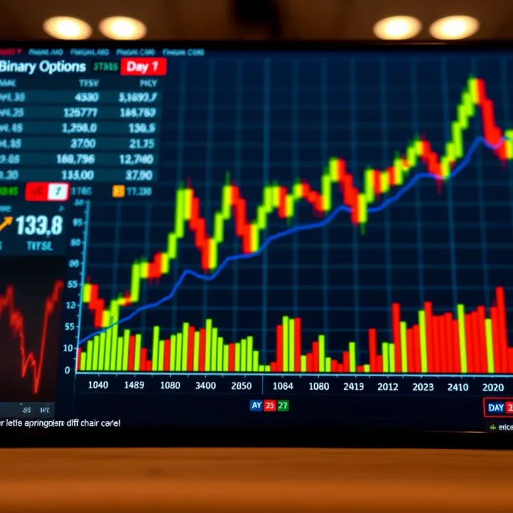 Comparison Between Binary Options and Day Trade Graph showing comparison of binary options and day trade methods