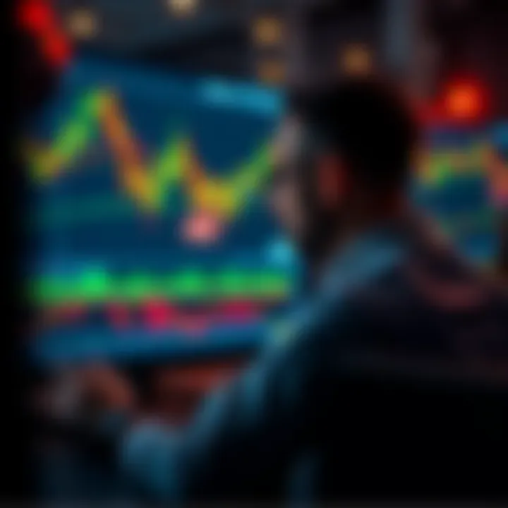 Trader analyzing candlestick charts on a digital screen to apply price action strategies