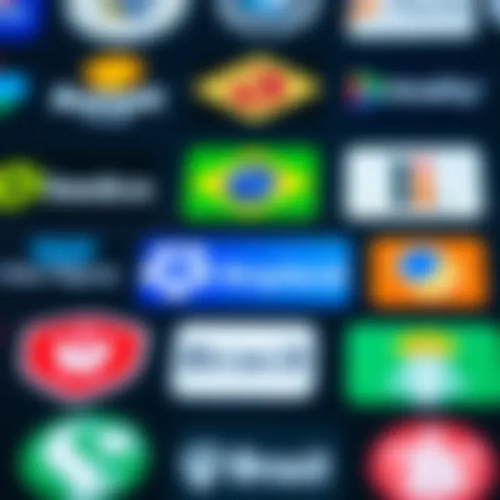 Collection of logos from popular binary options brokers operating in Brazil