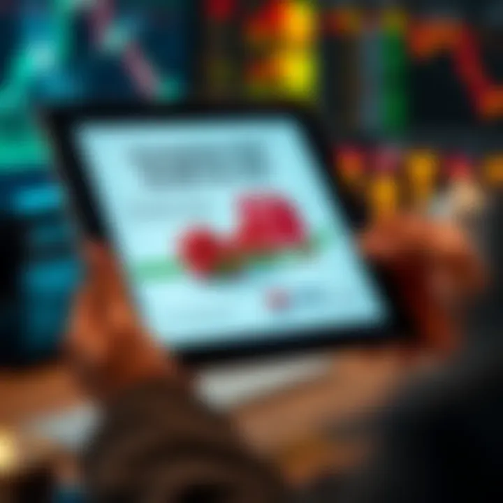 Digital tablet showing a comprehensive PDF guide on binary trading strategies
