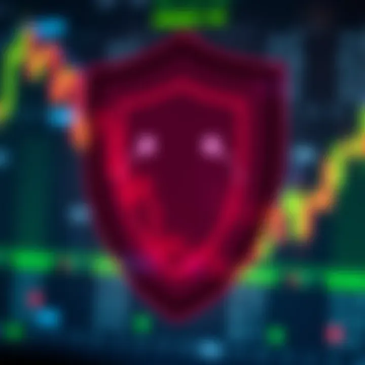 Security and Regulation in Brazilian Binary Options Platforms Security shield symbol overlay on a digital background representing online trading security and regulation in Brazil