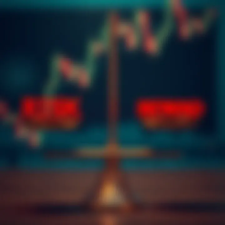 Conceptual illustration of risk and reward balance in binary options market