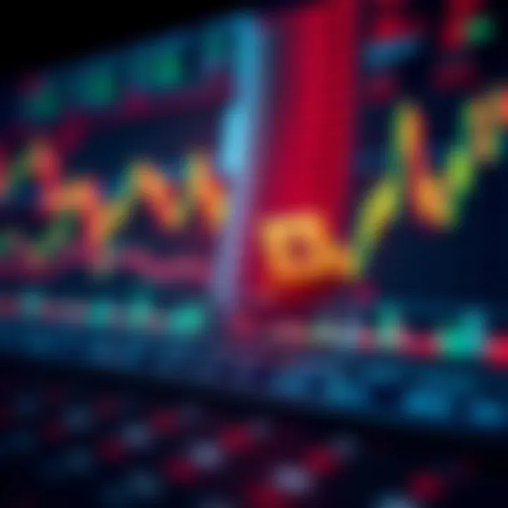 Illustration showing the concept of binary options trading with charts and financial symbols