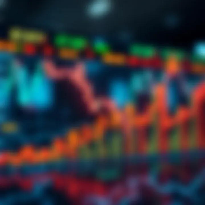 Graph showing rising trend with financial symbols representing binary options trading