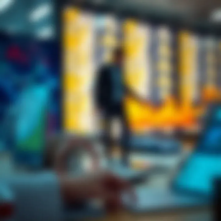 Illustration of business strategy planning with research and data interpretation