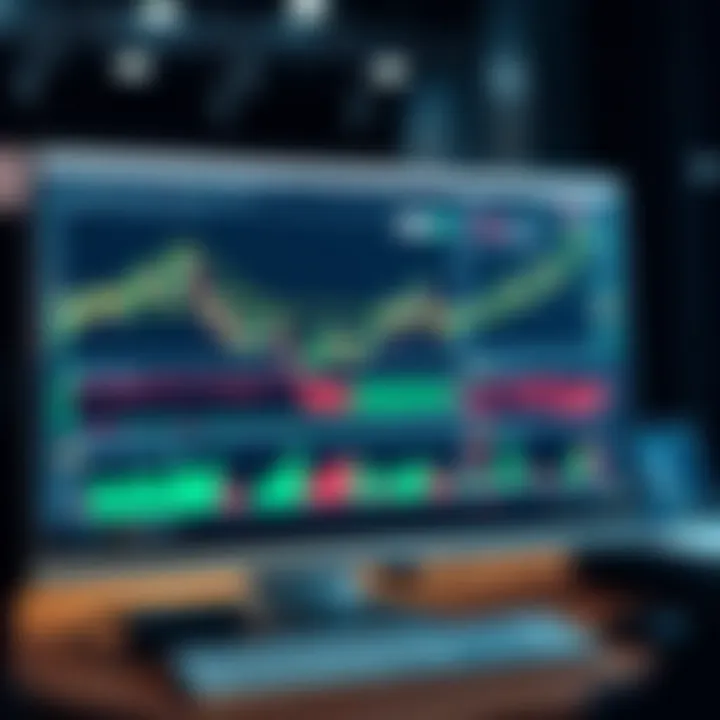 A computer screen displaying a trading platform with charts and graphs for day trading analysis