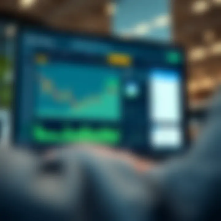 Screenshot of the Clear trading platform demo account interface showing market charts and trading options