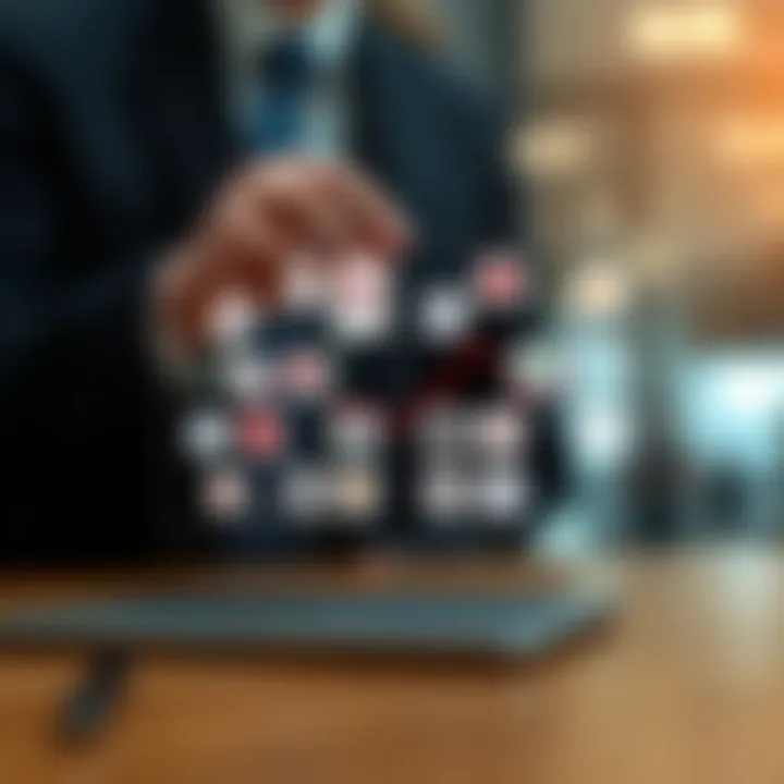 Conceptual graphic showing competitive landscape with company logos and consumer behavior icons