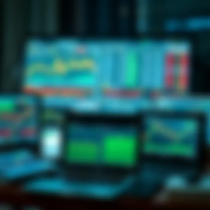 Digital Resources Featuring Binary Options Market Data and Educational Materials Collection of digital devices showing financial data and binary options trading interfaces