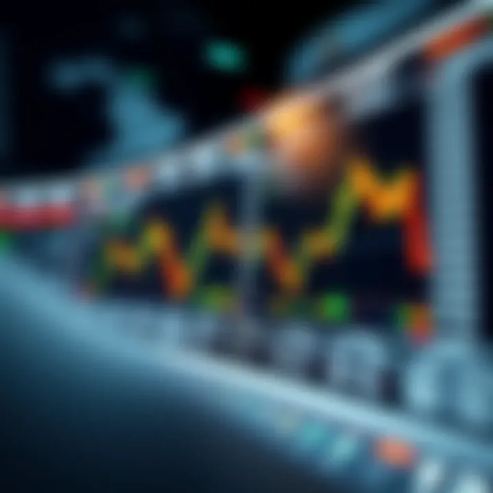 Illustration showing a digital interface with various binary options trading charts and data