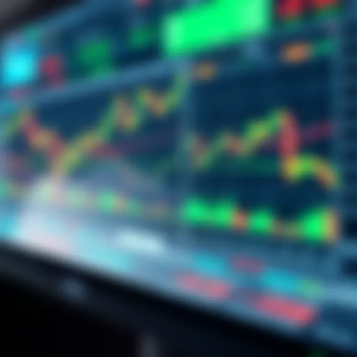 Illustration of digital trading platform interface with indicators and chart analysis