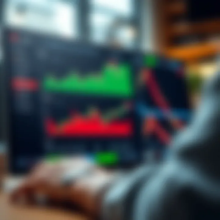 Dashboard showing a demo investment platform with charts and virtual trading options