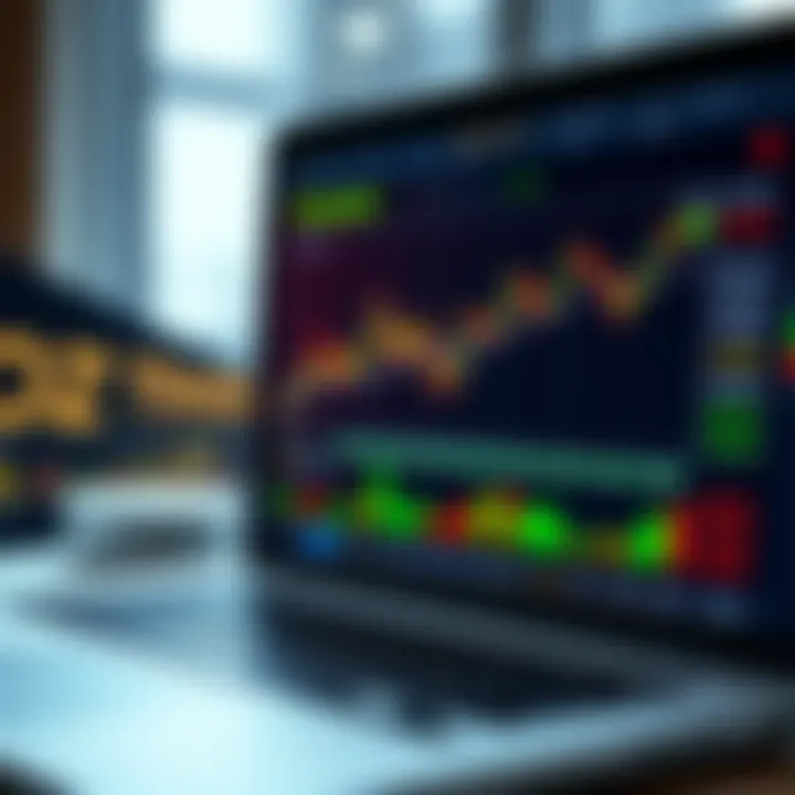 Trading platform interface showing a demo account dashboard with charts and virtual balance