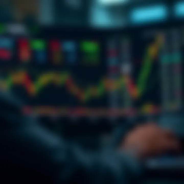 Illustration showing graphical representation of copy trading strategy with charts and data flow