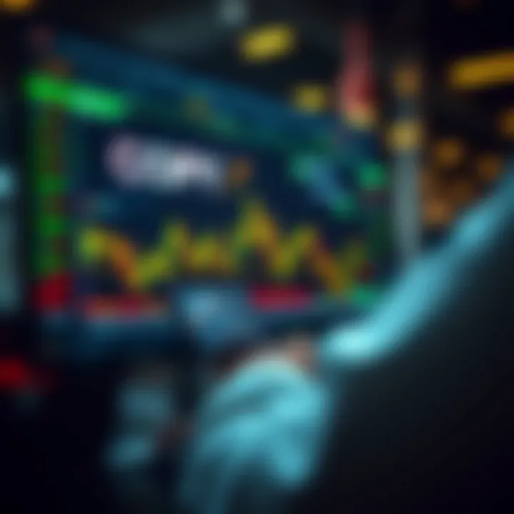 Visualization of a digital trading platform interface showing real-time data and copy trading features