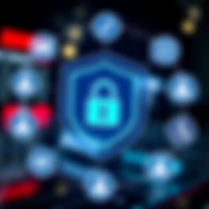 Illustration of security shield and support icons representing broker safety and customer service