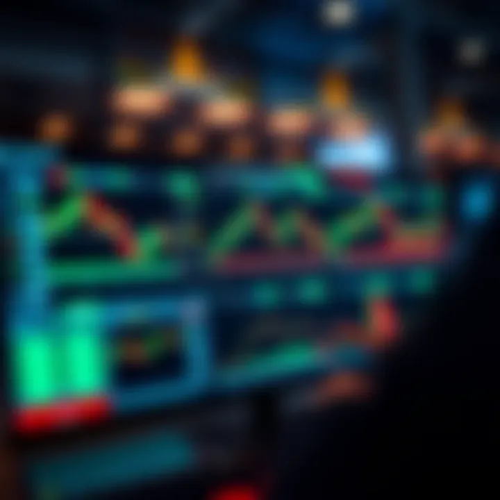 Interface of a trading platform displaying charts and trading tools