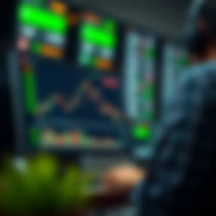 Illustration of a trading platform interface with demo account features