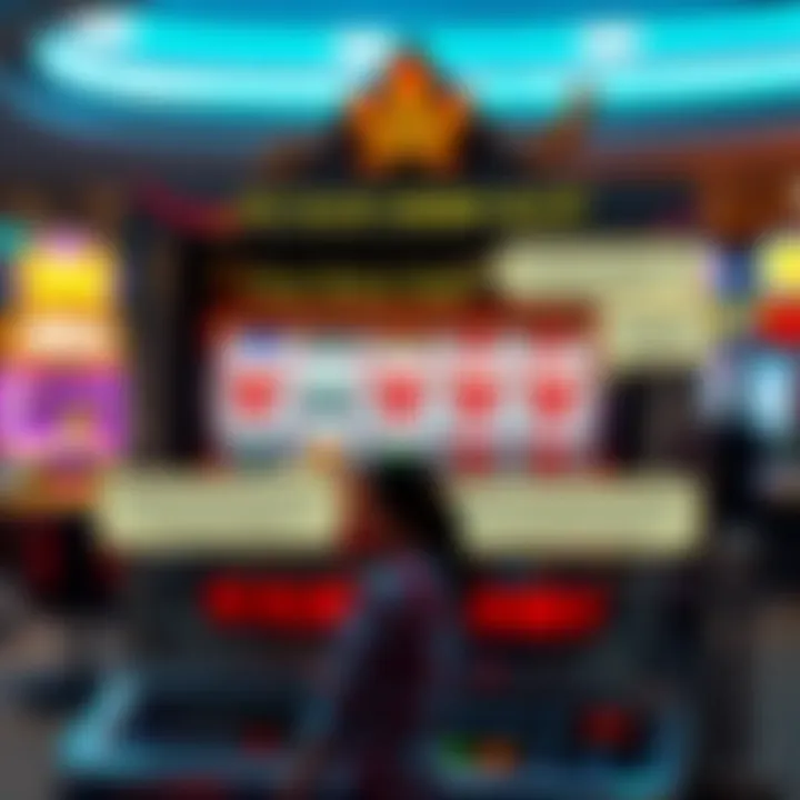 How a Demo Slot Account Operates Illustration showing a slot machine with demo interface highlighting free play features