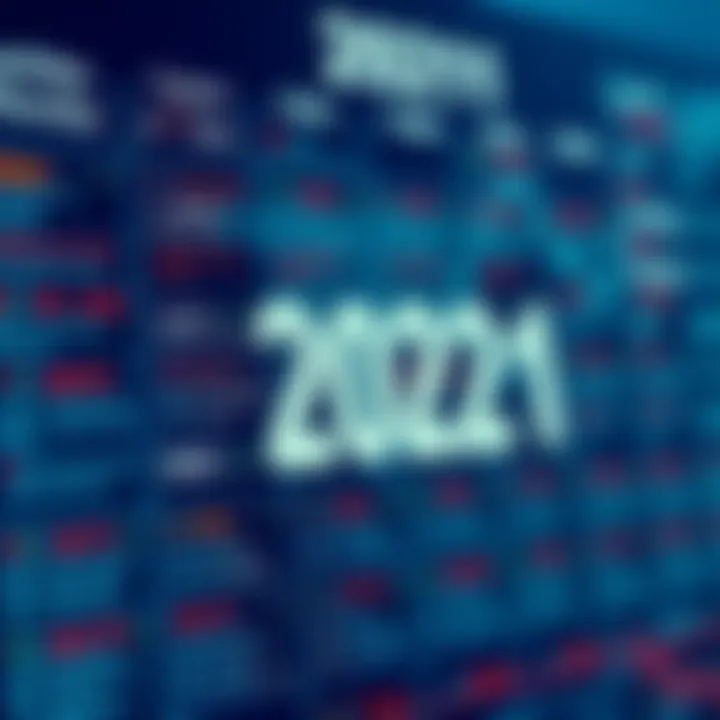 Calendar displaying key financial dates and events throughout the year