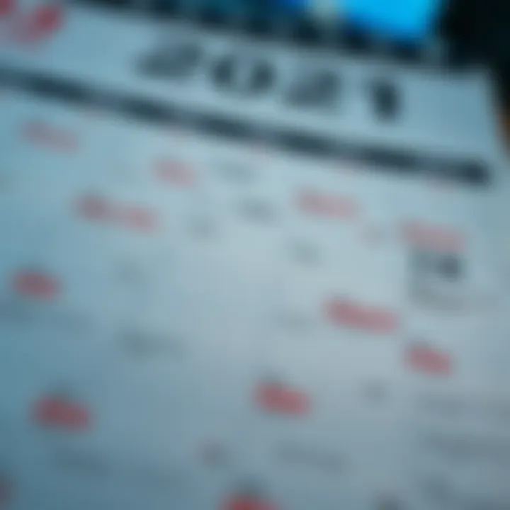 Calendar highlighting major economic events and financial indicators throughout the year