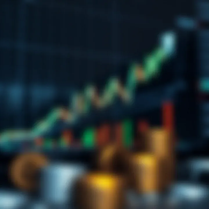 Market Analysis for Optimizing Binary Options Strategies Graph displaying upward trend and binary options trading symbols representing market analysis