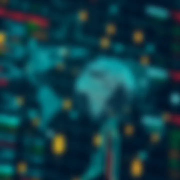 Abstract representation of global forex market with interconnected currency symbols and financial data