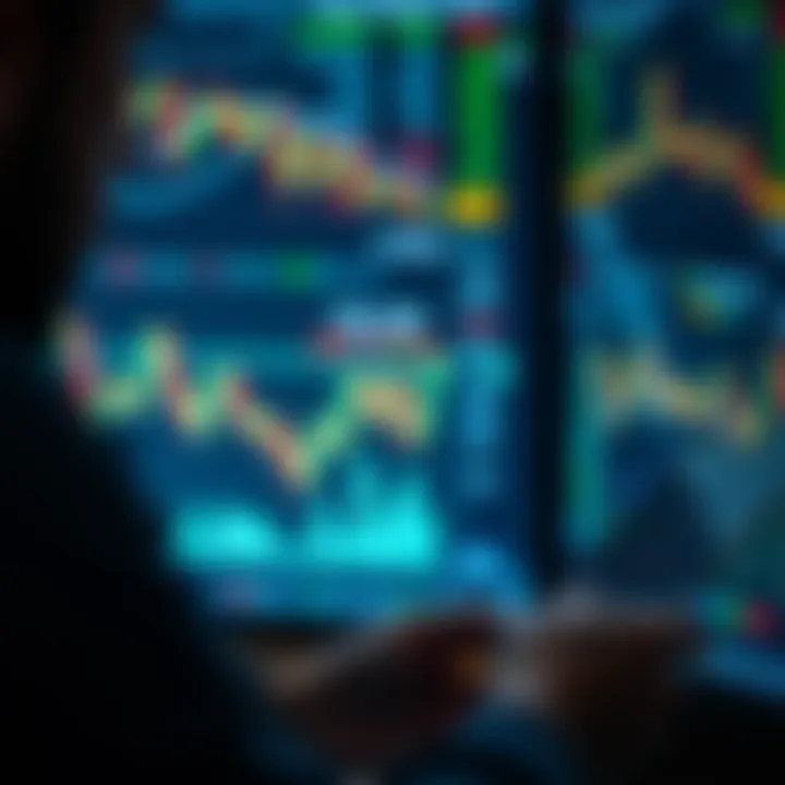 Analyzing Market Trends in Forex Trading Financial charts and graphs showing currency trends and market fluctuations in Forex trading