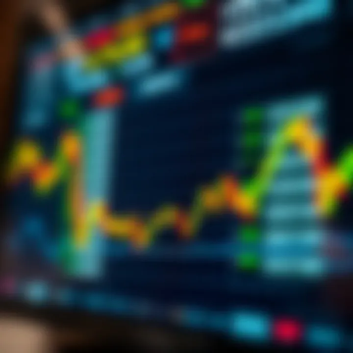Currency Exchange Rate Fluctuations on Trading Platforms Chart showing currency exchange rates fluctuating on a digital trading platform
