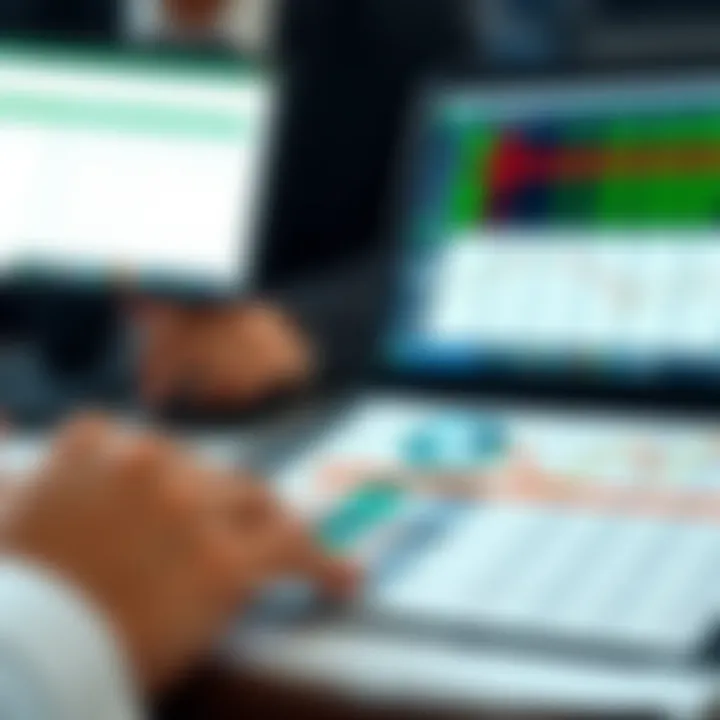Spreadsheet layout displaying binary options data with charts and formulas