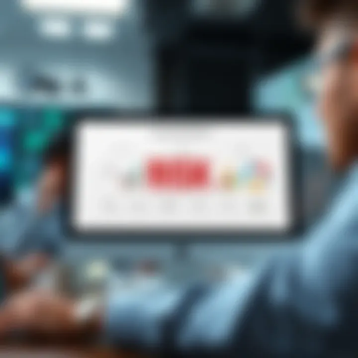 Illustration showing key risk management concepts with charts and organizational icons