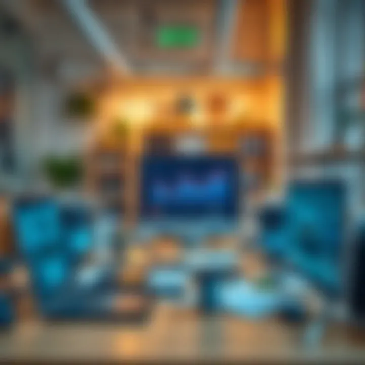 Creative workspace showcasing digital tools and design elements