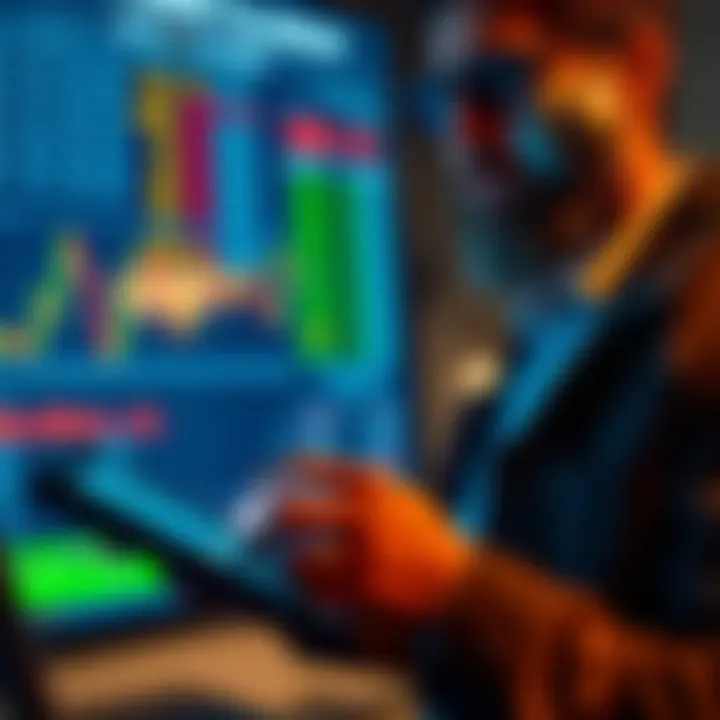 Trader analyzing economic data from a Forex calendar on a digital device