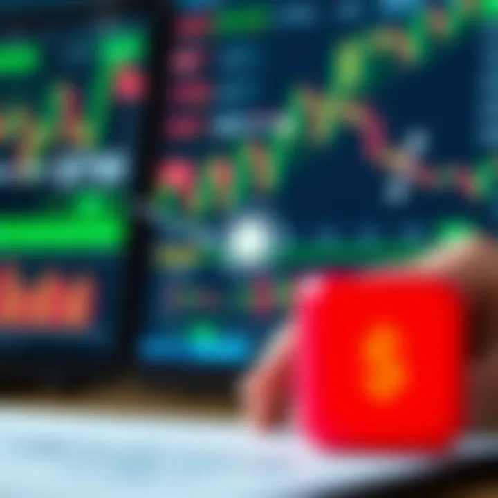 Diagram illustrating the basic concept of binary options trading with financial charts and decision points