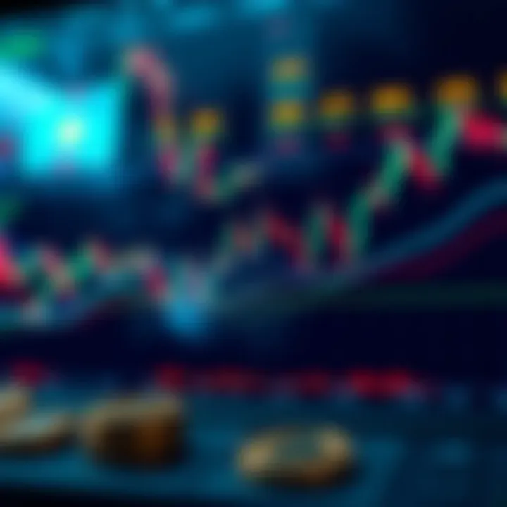 Chart displaying cryptocurrency price fluctuations with technical indicators