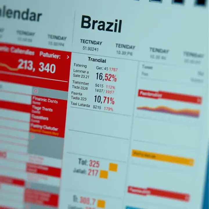 Calendar showing key economic dates and financial indicators for Brazil