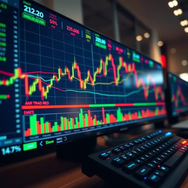 Trading platform interface showing charts and market data for day trading